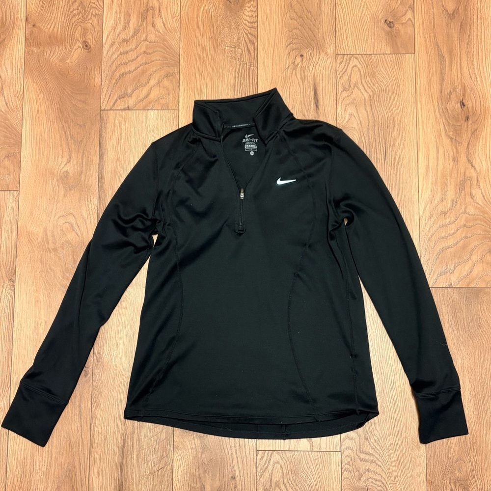 Nike Women's Black Zip-Up Long Sleeve Tee